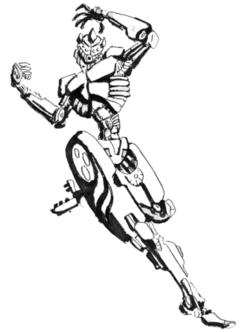 Sci Fi Robot   Fighting Assaulter Coloring Page